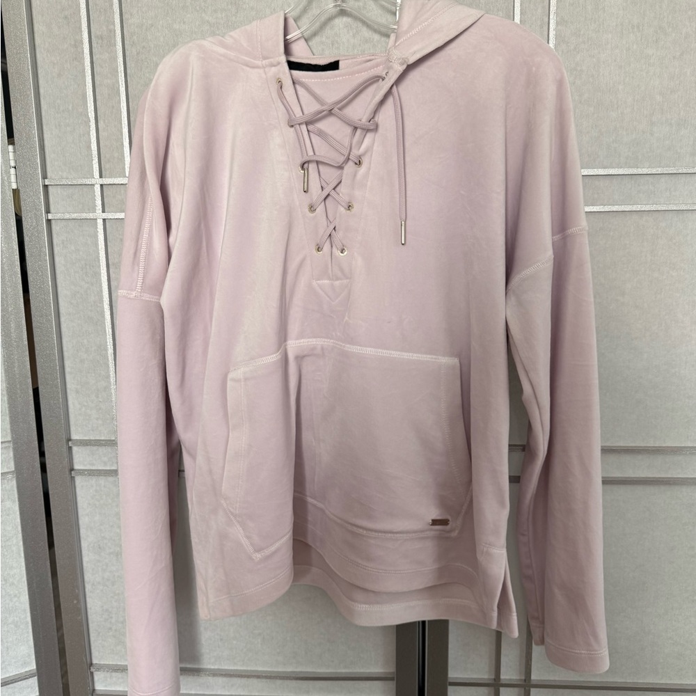 Donna Karan Soft Pink Hoodie oversized
